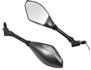 YYLUOYANG Motorradspiegel 2 x Blinker-Seitenspiegel mit Blinkeranzeige, 10 mm Motorrad-Rückspiegel Motorrad Lenkerendenspiegel(Rear Mirrors)