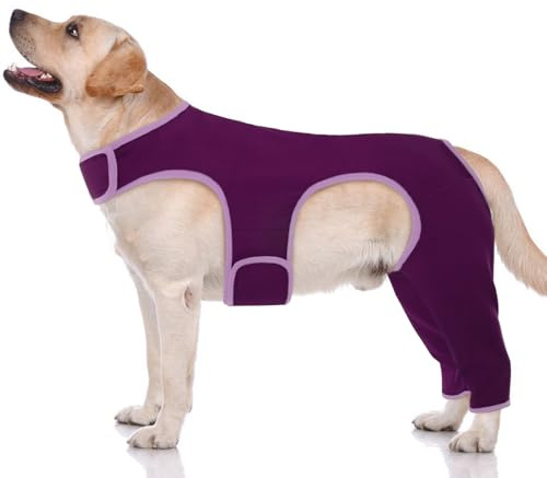 Hjyokuso Genesungsanzug für Hunde – Beinchirurgie-Schutz, Leckmanschette gegen Lecken, vermeidet Wundinfektionen – Größe XL