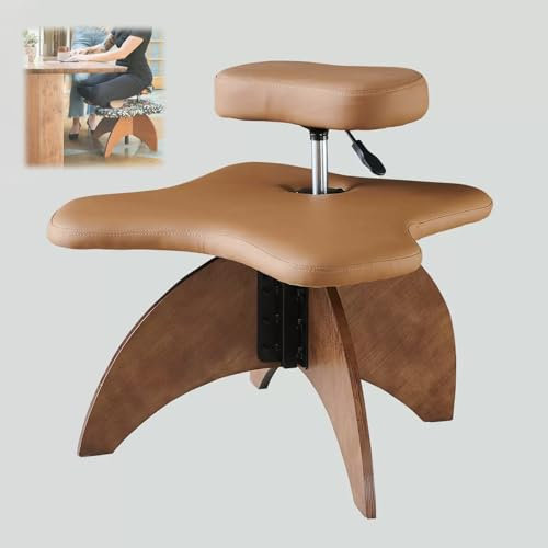 LULUMAIC Kniestuhl, ergonomischer Stuhl mit gekreuzten Beinen, Haltungsstuhl, höhenverstellbarer Bürohocker, Meditationsbürostuhl, Flexibles Design, für Büro-, Heim- und Yoga-Enthusiasten, Grau