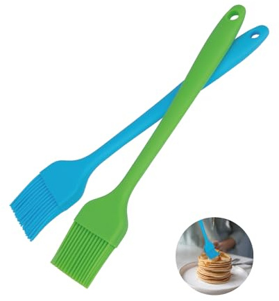Yesimola Pinceau à Pâtisserie en Silicone 2Pcs, Bleu et Vert Pinceau de Cuisine, Brosse de Barbecue Silicone Pinceau Patissier Cuisiner,Barbecue,BBQ