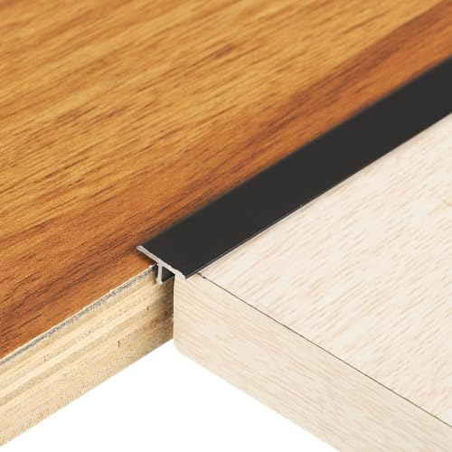 sourcing map 2.9ft x 0.39 t Molding Floor Transition Strips, Aluminium Alloy Vinyl Flooring Gap Trim for Joining Laminate Planks Tiles Floor Gaps, Black