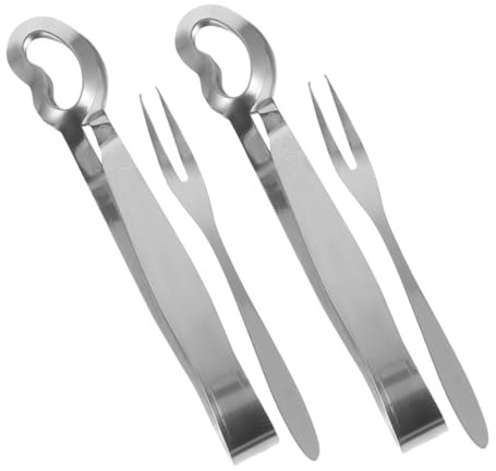 Alipis 4piezas Pinzas Para Caracoles y Tenedores De Acero Inoxidable Herramientas Para Comer Caracoles Para Cocina y Uso Restaurantes