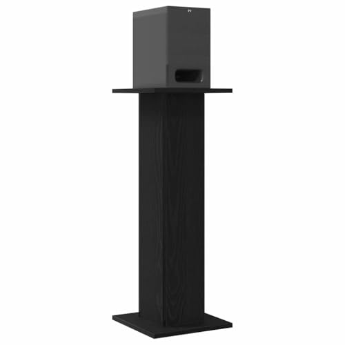 vidaXL Soportes para Altavoces 2 pcs Roble Negro 30 x 30 x 80 cm, Accesorios para Altavoces, Soporte Moderno de Audio, Muebles de distribución de Sonido y Opciones de Montaje contemporáneo