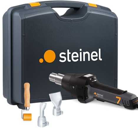 Steinel Heißluftpistole HM 2620 E Planen-Set inkl. Düsen und Andrückrolle, 2300 W Heißluftgebläse, Temperatur 50-700 °C, mit Keramikheizung
