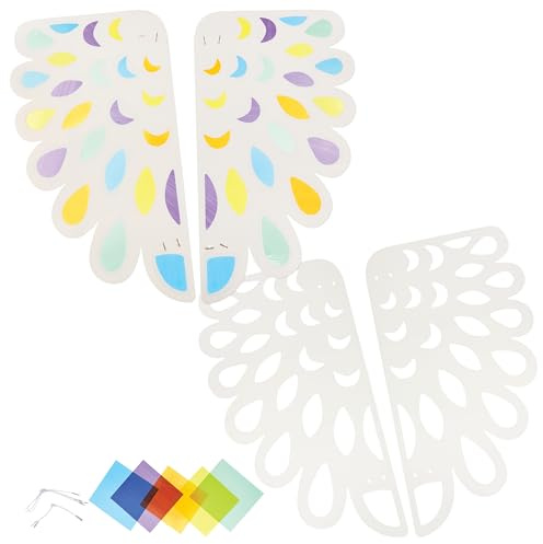 Baker Ross FN501 Stained Glass Bird Wing Kits - Pack of 2, Fancy Dress and Dress Up Arts and Crafts for Kids
