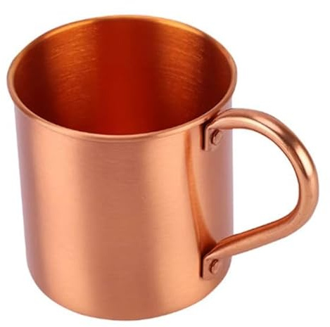 Zodazoqa Moscow Mule Mug Pure Copper Without Inside Liner，Sports Straight Cup Handle Cup Pure Copper Mug for Cocktail Coffee Beer Milk Water