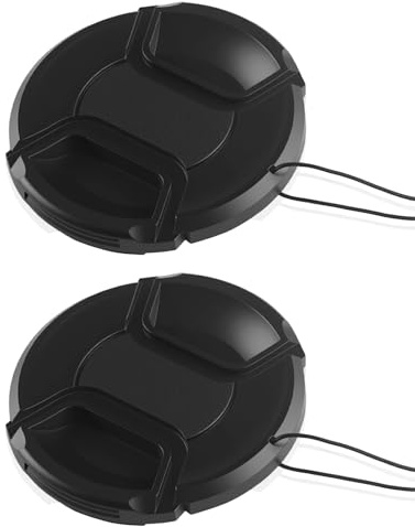2 Piezas Tapa de Lente 52mm con Correa de Seguridad, Tapa de Objetivo Universal para Cámara,Compatible con la Mayoría de Lentes 52mm, Protege contra Polvo y Arañazos