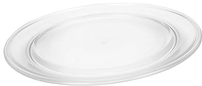 SOLUSTRE Microwave Glass Tray Thickened Glass Plate for Microwave Oven Heat Resistant and Easy to Clean Replacement for Cooking
