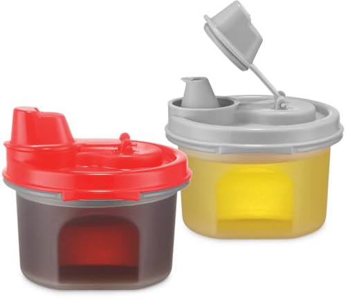 Signora Ware Set dispenser per olio e aceto, mini bottiglie per salsa per aceto balsamico, salsa di soia, bottiglie per condimenti per insalata con beccuccio facile da versare, contenitori ermetici e