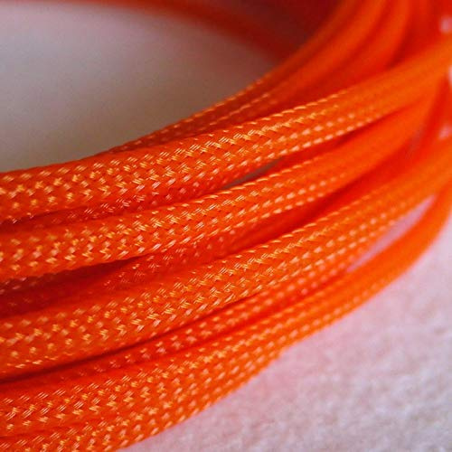 10M Expandable Braided PET Cable Sleeve, Flat Tight Wire Protection Snakeskin Cord Cover, Customizable 1pcs(Orange,10mm)