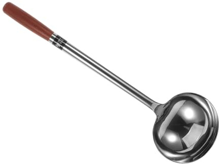 VERDANVERSE Cucharón de Acero Inoxidable para Servir y Freír con Mango Ergonómico Cuchara Grande para Sopas Guisos y Salsas Utensilio Resistente para Cocina y Profesional