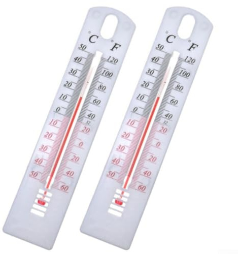 2Pack Wall Thermometer, Hanging Household Thermometers, Accurate Room Thermometer Indoor Outdoor for Garden Greenhouse House Garage