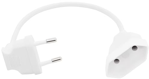 90 Grad Eurostecker Verlängerungskabel,0.3m Kurz Verlängerungskabel mit Flachstecker für Bildschirm,Beamer,Lampe,Haushaltsgeräte,TV,PC,Monitor,platzsparend mit Knickschutz,robust