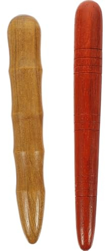 2 Stück Holzstab Massagegerät für Fuß und Körper, Professionell | Druckpunktmassagegerät, Retro und Traditionell, für Frauen, zur Nutzung Beim Musik Hören oder Fernsehen