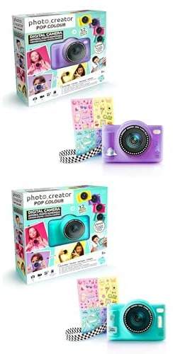 Canal Toys - Photo Creator Pop Colour Digital Camera Turquoise and Purple - 32MP Kids Camera with 2.4 Screen, Selfie Lens, Flash & 8GB Memory Card Each - Fun, Customizable & Ideal for Kids Aged 8+