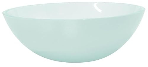 Lavabo in vetro 50 x 37 x 14 cm, opaco, moderno lavabo da bagno in vetro temperato, resistente agli spruzzi d'acqua e durevole, ideale per piccoli bagni e WC per gli ospiti