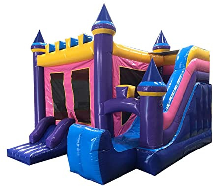 Inflatable Bouncy Castle with Air Blower, Stakes, and Repair Kit for Easy Party Setup