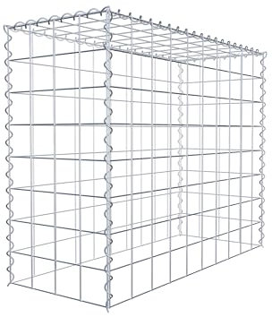 GABIONA Cesta de piedra de gavión rectangular, malla de 10 x 10 cm, profundidad de 40 cm, cesta de cultivo tipo 3, cierre de espiral, galvanizado (100 x 80 x 40 cm)