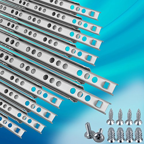 Stahlia Schubladenauszüge (10 Stück) Teilauszug H: 17 / L: 310mm Stahl Schubladenschienen Schrankauszug Schubladenführung Scharniere Auszugsschienen