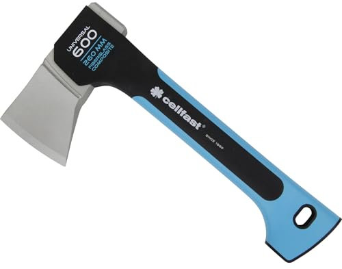 CELLFAST Beil Axt Universal Survival Camping Transportschutz Haltbar Gehärteter Stahl Safetouch Glasfaserverstärkter Stiel 260 mm 0,6 kg