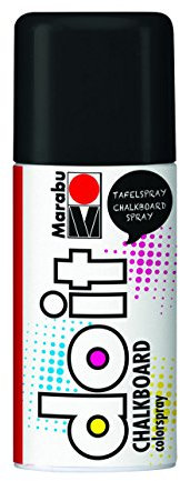 Marabu 21079006875 - Do it Chalkboard schwarz, seidenmattes Tafelspray auf Nitrobasis, wetterfest, schnelltrocknend, nach Trocknen m. Kreide beschreibbar und mit Wasser abwischbar, 150 ml Sprühdose