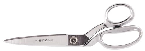 Klein Tools G210K Scissors, Made in USA, Bent Trimmer with Knife Edge for Big Table Top Cutting or Upholstery and Rubber Roofing, 10-Inch