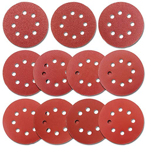 5-Inch Hook and Loop Sanding Discs for Random Orbital Sander, Assorted Sandpaper 40-1000 Grits, 110 PCS