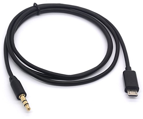 HUHANGGod Micro-USB auf 3,5-mm-Kabel, vergoldet, 3-polig, 3,5-mm-Stecker auf Micro-B-Stecker, Auto-AUX-Audio-Verlängerungskabel (1meter)