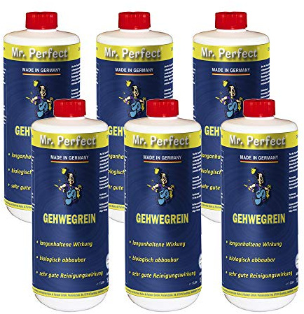 Mr. Perfect® Gehwegrein, 6 x 1 Liter - Grünbelagsentferner für Gehwege und Terrassenplatten