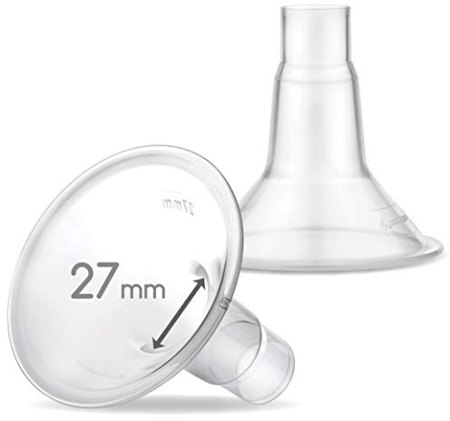Maymom Myfit 27Mm Shields Compatible with Medela Breast Pump- Personalfit, Freestyle, Harmony, Maxi Connector; Connect to Widemouth/Narrow Connector, Personalfit/Freestyle Flex Connector; 2Pcs