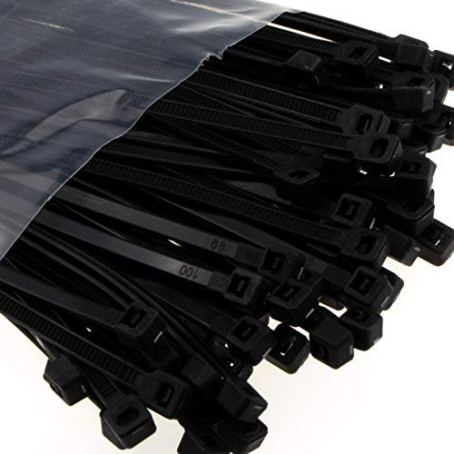 enTie Noir câble Attaches Serre-câble/Collier de Serrage 3,6 mm x 250 mm Nylon 66 UL certifié [100 Paquet de] [250mm x 3,6mm]