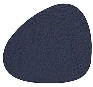 Lind DNA Glasuntersetzer Curve Recyceltes Leder Hippo Navy Blau, Maße: 11cm x 13cm, 981260