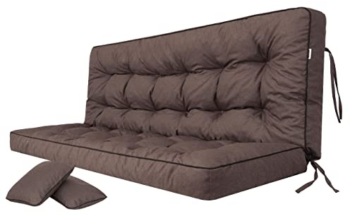 Cojín con respaldo para columpio de jardín, cojín para banco, ancho del asiento de 180 cm