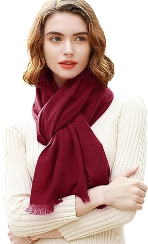 RIIQIICHY Sciarpa da donna Invernale Pashmina Foulard Vino Rosso Cerimonia Scialle Stola Lungo grande elegante spesse calde