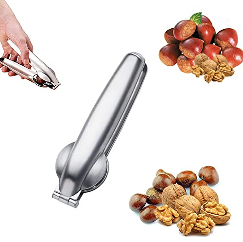 FANNITE Pinza para castañas, Pinza para castañas, abridor de castañas, abridor de avellanas, Cascanueces de castañas, Cascanueces de nueces, Cuchillo Multifuncional para castañas de Acero Inoxidable