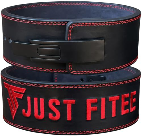 Just Fitee Weightlifting lever Belt Powerlifting Belts,gym belts,Strength Belts 4 Inch 10-13 mm for Men and Women with stainless steel Lever Buckles S-XXL