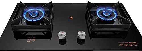 IBOWZ Plaque de Cuisson Gaz Plaque de Cuisson à gaz 5.2KW Cuisinière à gaz de Cuisine intégrée,Support de Casserole de Forme carrée antidérapante,Rappel Anti-brûlure à 55 °,Dispositif d'alarme d'e