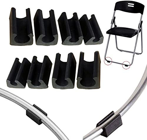 32 Stück Kunststoff Klemmschalengleiter Stuhlgleiter Für Freischwinger Stuhlgleiter Bodenschongleiter Silencer Möbelgleiter Für Runde Rohre (6mmU Type,Black)