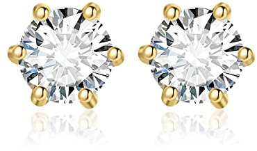 JewelryPalace Rundschliff Moissanite Solitär Ohrstecker Silber 925 Damen, Simulierter Diamant Braut Schmuck Set, Ohrringe Silber Mädchen Edelstein, Ohrstecker Silber Klein mit Stein Geschenk Frauen
