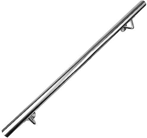 CAVATINY Edelstahl Handlauf Geländer für Treppen Brüstung Balkon - Wandhandlauf Wandhalterung - Innen und Außen Handlauf Geländer Treppengeländer Edelstahl (100CM)