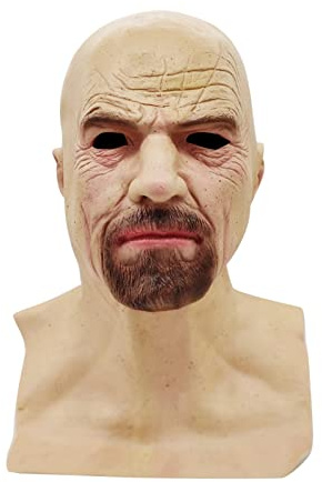 Shitafe Alte Mann Maske, Realistische Kopfbedeckung Latex Maske, Streichspielzeug Halloween Cosplay Nacht König Zombie Masken Kostüm Requisiten