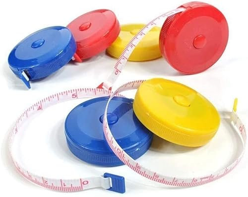 LEVINE Mètre à Ruban, Mètre à Ruban Souple, Mètre à Ruban Mètre à Ressort Ruban à Mètre Ruban en Fibre de Verre Boîtier Rond 150 cm Type à Enroulement Automatique 3 Pièces Économique