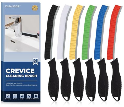 Cleangor Crevice Cleaning Brush – Multi-purpose Gap Scrub Tool | Reaches tight narrow gaps, perfect for shower, bathroom, kitchen, toilet and window deep cleaning.