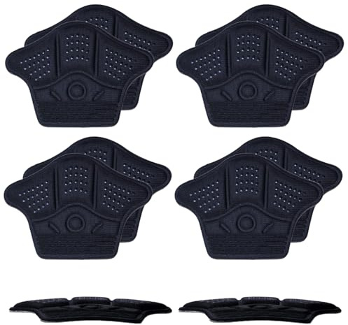 Clundoo 4 Paia di Cuscinetti per Scarpe Troppo Grandi, Autoadesivi per Scarpe per Donne e Uomini, Antiscivolo per Tallone Solette, Forte Adesivo sul Tallone (Nero)