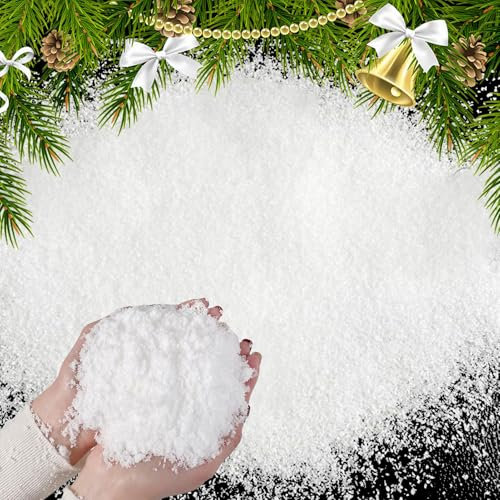 Künstliche Schneeflocken – Kunstschneepulver, sofort, künstlich, für Weihnachtsdekoration, künstliche Schneeflocken, sofort trocknend, künstliche Schneehunde für
