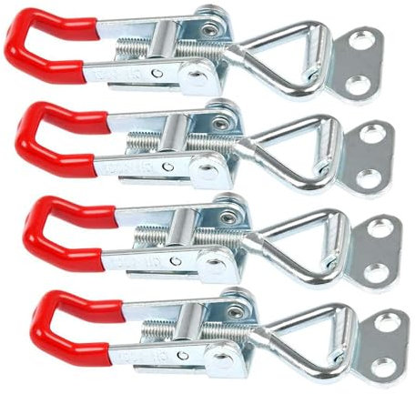 4 Pack Heavy Duty Metal Toggle Latch, Adjustable Box Closure Tension Lock Pull Latch Clamp, Quick Release Toggle Catch Latch for Tool Boxes, Trunk Cases, Cabinets