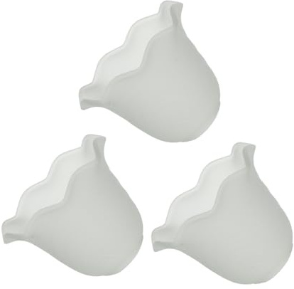WOONEKY E27 Glass Lamp Shade Replacement Frosted Finish, Wooden Cotton Flower Pendant Light Cover, Sturdy Lamp Accessory for Home Lighting, 3 Pieces Set