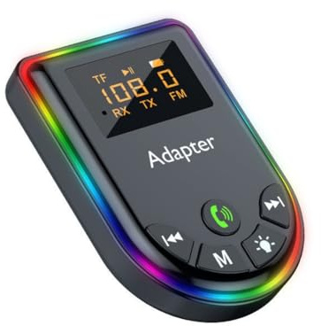 Boddceto 5.3 Émetteur Récepteur Bluetooth Adaptateur Bluetooth 2-en-1 avec Affichage LED Lumière RVB pour Voiture PC TV Haut-Parleur Casque