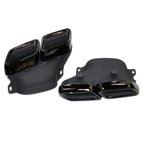 EKEGUY Auspuffblenden Auspuffspitzen Schalldämpferrohr Für Mercedes Für AMG C63 W205 C200 C300 C260 C180 2015-2018 Endrohrblenden(Schwarz)