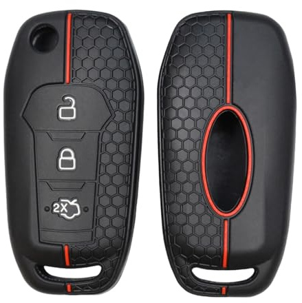 OTMIK Silikon Autoschlüssel Hülle passend für Ford Edge Mondeo S-Max Galaxy Mustang Schlüsselhülle Zubehör